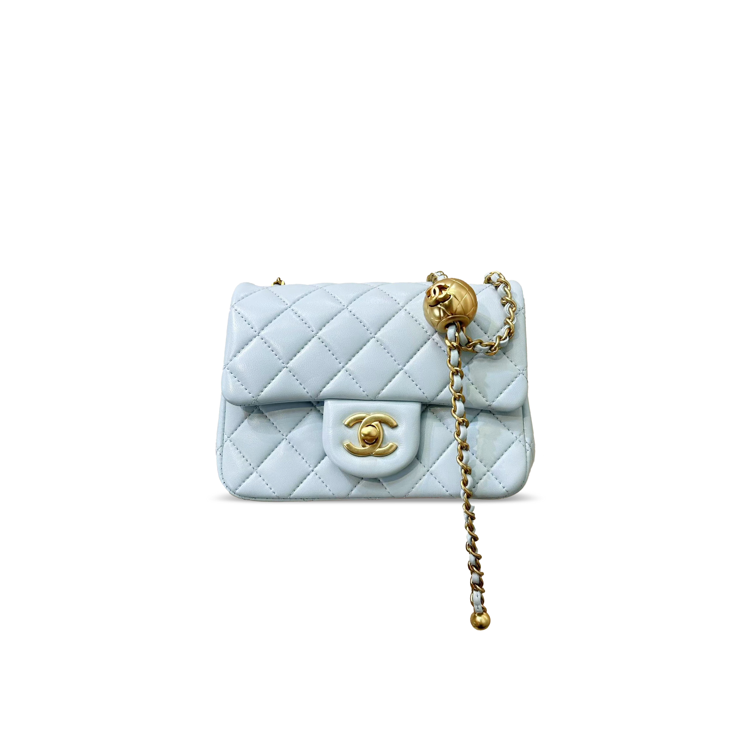 Ch*el master cc pearl crush mini flap lambskin quilted 1636506 (17*13*7cm)